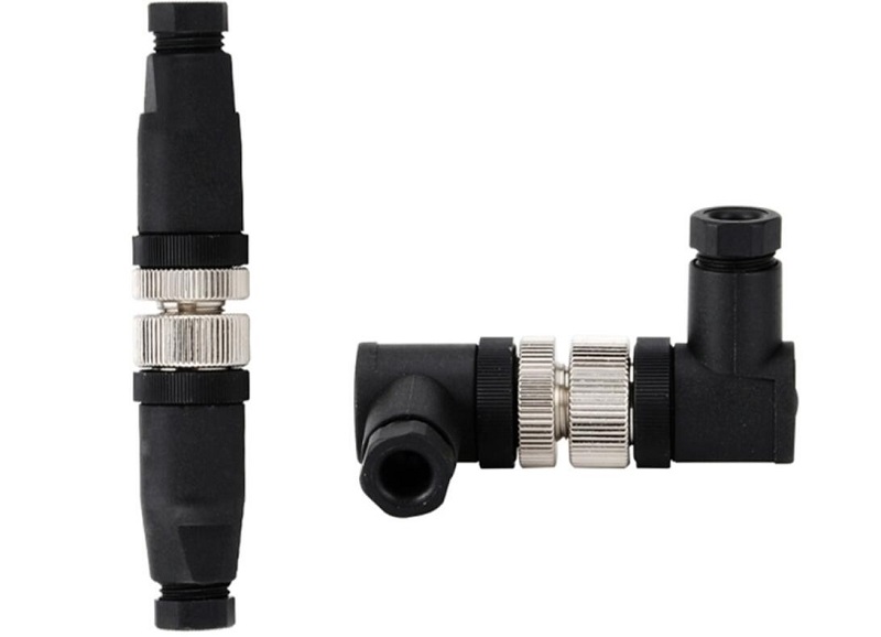 M12 90 angle male female connector